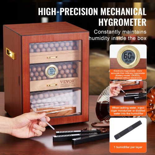 Cigar Humidor Cabinet Handmade Spanish Cedar Wood Cigar Humidor for 100150