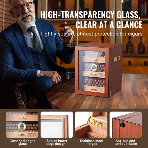Cigar Humidor Cabinet Handmade Spanish Cedar Wood Cigar Humidor for 100150