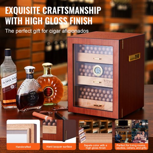 Cigar Humidor Cabinet Handmade Spanish Cedar Wood Cigar Humidor for 100150