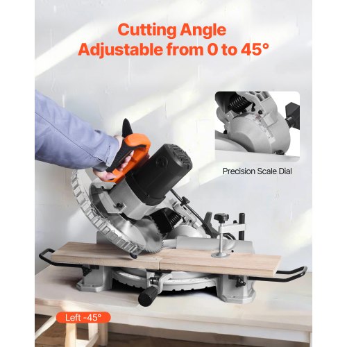 Compound Miter Saw 10Inch Blade 15 Amp Motor 60Tooth Corded Single