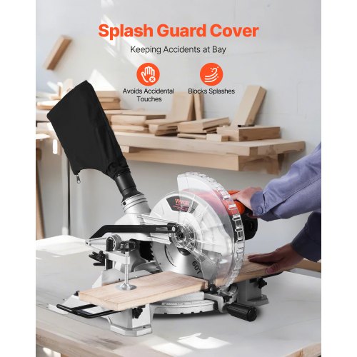 Compound Miter Saw 10Inch Blade 15 Amp Motor 60Tooth Corded Single