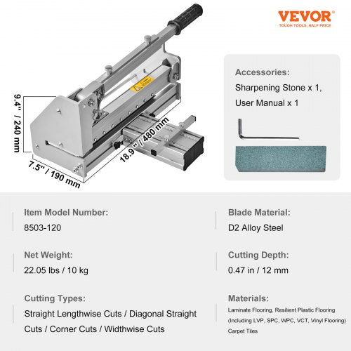 Floor Cutter 13 inch Cuts Vinyl Plank Laminate Engineered Hardwood