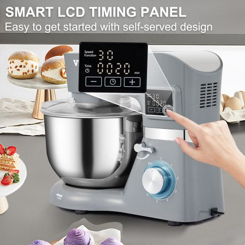 Stand Mixer 660W Electric Dough Mixer with 6 Speeds LCD Screen Timing