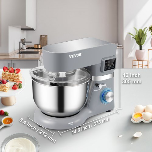Stand Mixer 660W Electric Dough Mixer with 6 Speeds LCD Screen Timing