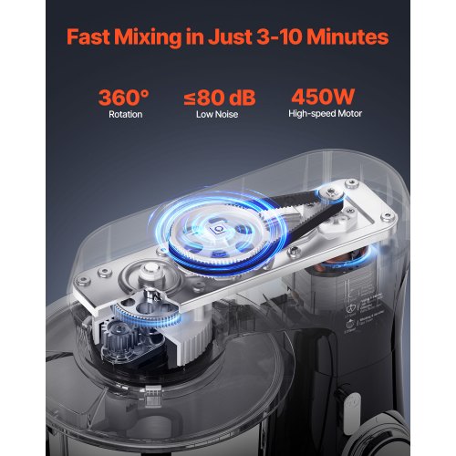Stand Mixer 5.3QT 4.4QT Two Stainless Steel Bowls 10P Speeds Tilthead