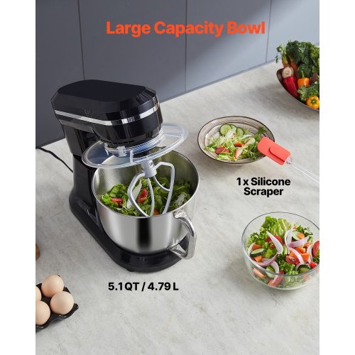 Stand Mixer 5QT Dough Mixer 10P Speeds Tilthead Food Mixer Kitchen