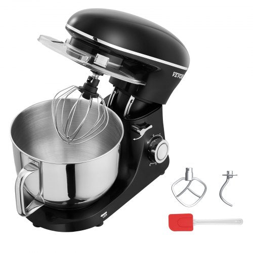 Stand Mixer 6 QT Dough Mixer 660W 6 P Speeds Tilthead Food Mixer with Stainless