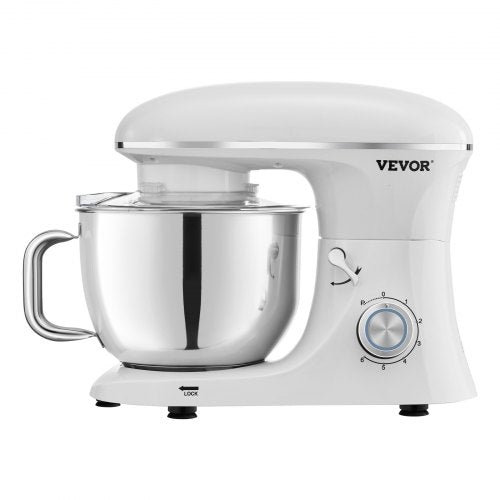 Stand Mixer 6 QT Dough Mixer 660W 6 P Speeds Tilthead Food Mixer with Stainless 1