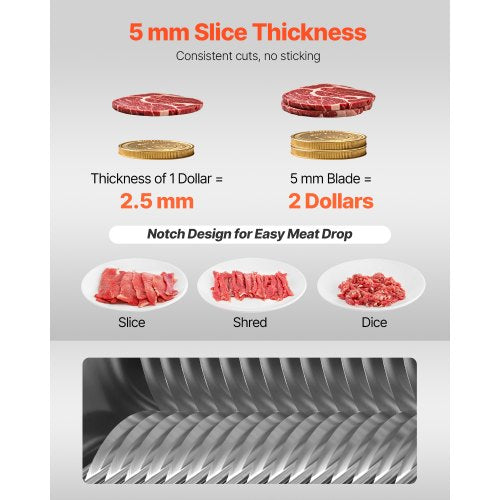 Meat Cutter Machine Blade 5 mm Blade for Commercial Meat Cutter One Set
