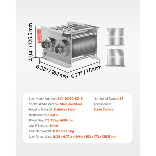 Meat Cutter Machine Blade 5 mm Blade for Commercial Meat Cutter One Set