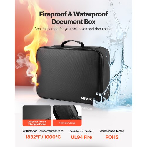 Fireproof Document Box 1832 Heat Insulated Fireproof Waterproof Box