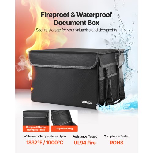 Fireproof Document Box 1832 Heat Insulated Fireproof Waterproof Box 1