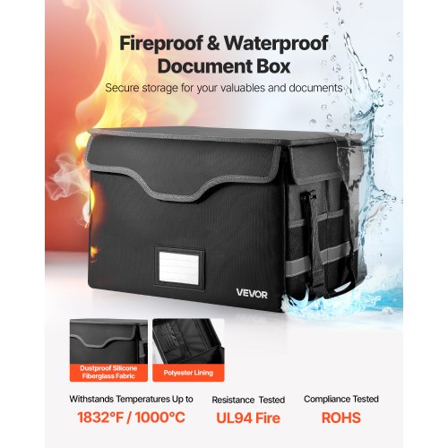 Fireproof Document Box 1832 Heat Insulated Fireproof Waterproof Box 2