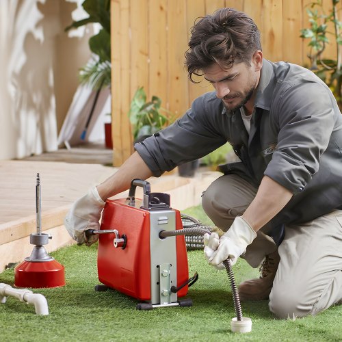 66FT x 58 Inch Drain Cleaner Machine 250W Electric Sewer Snake Auger