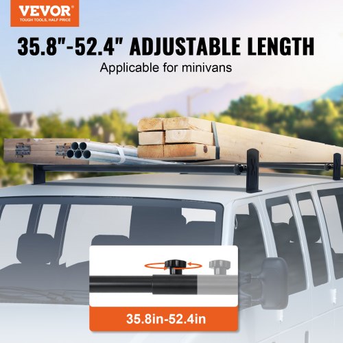 Van Roof Ladder Rack 2 Bars Alloy Steel Roof Racks 500 LBS Capacity Roof