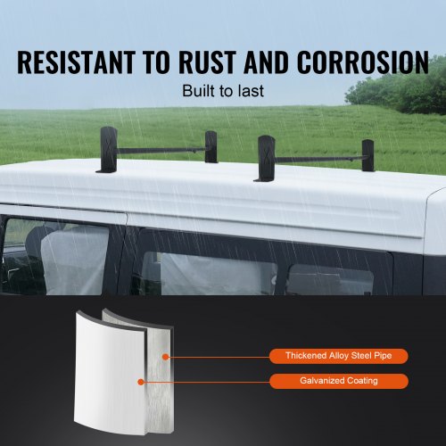 Van Roof Ladder Rack 2 Bars Alloy Steel Roof Racks 500 LBS Capacity Roof
