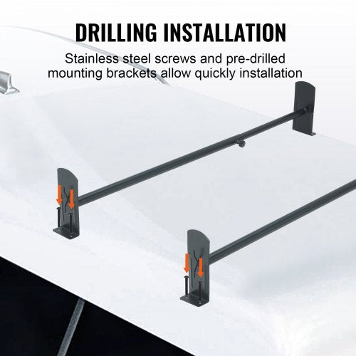 Van Roof Ladder Rack 2 Bars Alloy Steel Roof Racks 500 LBS Capacity Roof