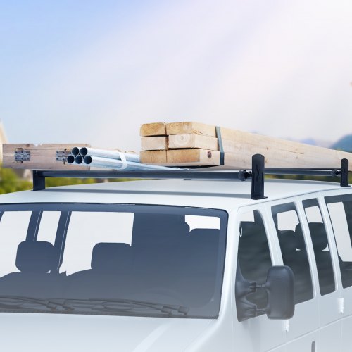 Van Roof Ladder Rack 2 Bars Alloy Steel Roof Racks 500 LBS Capacity Roof