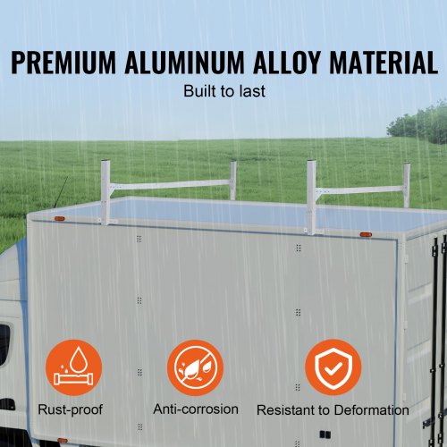 Van Roof Ladder Rack 2 Bars Aluminum Alloy Roof Ladder Racks 400 LBS