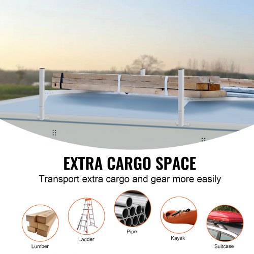 Van Roof Ladder Rack 2 Bars Aluminum Alloy Roof Ladder Racks 400 LBS