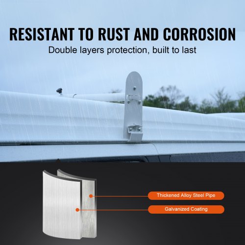 Van Roof Ladder Rack 3 Bars Alloy Steel Roof Racks 750 LBS Capacity