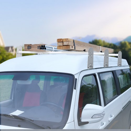 Van Roof Ladder Rack 3 Bars Alloy Steel Roof Racks 750 LBS Capacity