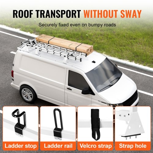 Trailer Ladder Rack 54 3 Crossbars Ladder Roof Rack Heavyduty Steel Van
