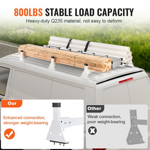 Trailer Ladder Rack 54 3 Crossbars Ladder Roof Rack Heavyduty Steel Van