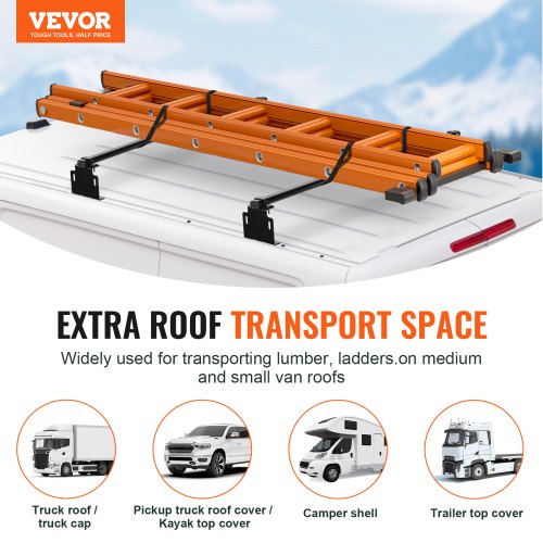 Trailer Ladder Rack Van Roof Ladder Rack for Universal Truck Roofs  1 INCH