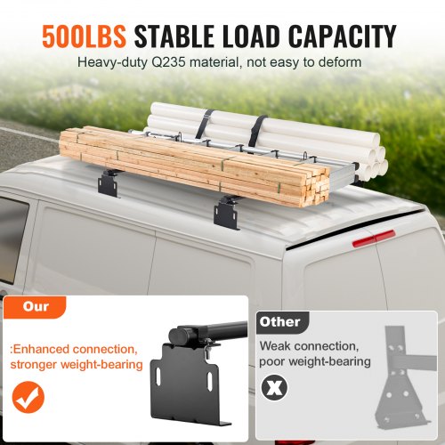 Trailer Ladder Rack Van Roof Ladder Rack for Universal Truck Roofs  1 INCH
