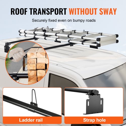 Trailer Ladder Rack Van Roof Ladder Rack for Universal Truck Roofs  1 INCH