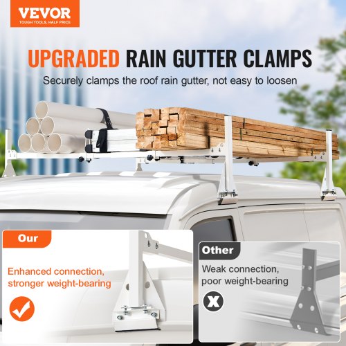 Trailer Ladder Rack 59 Adjustable Roof Rack 2 Crossbars Van Roof Ladder