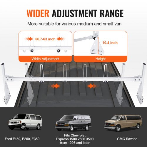 Trailer Ladder Rack 59 Adjustable Roof Rack 2 Crossbars Van Roof Ladder