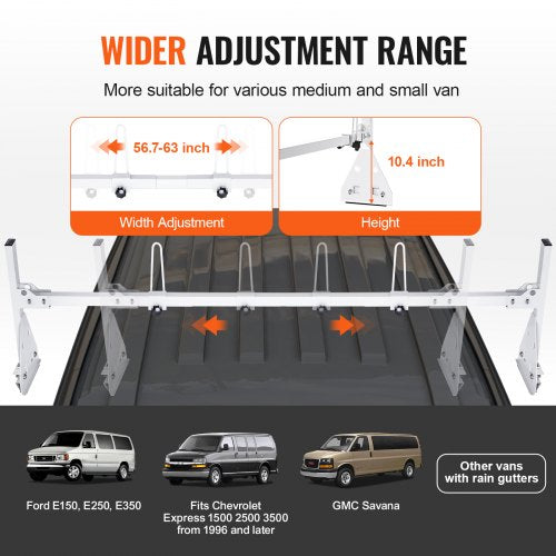 Trailer Ladder Rack Van Roof Ladder Rack 800 lbs 56763 inch Adjustable