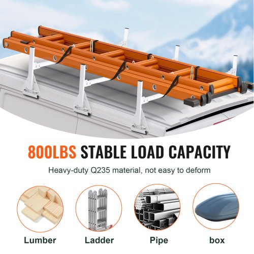 Trailer Ladder Rack Van Roof Ladder Rack 800 lbs 56763 inch Adjustable