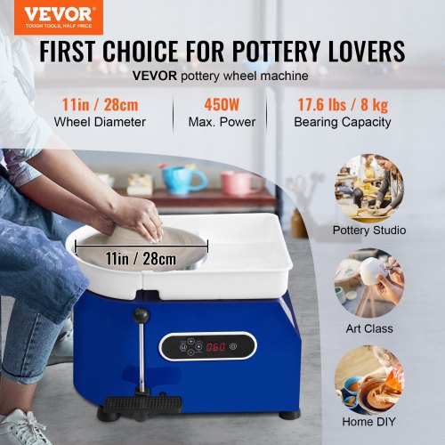 Pottery Wheel 450W For Adults and Beginners 11in Clay Wheel Machine