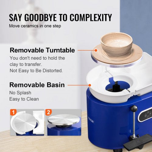 Pottery Wheel 450W For Adults and Beginners 11in Clay Wheel Machine