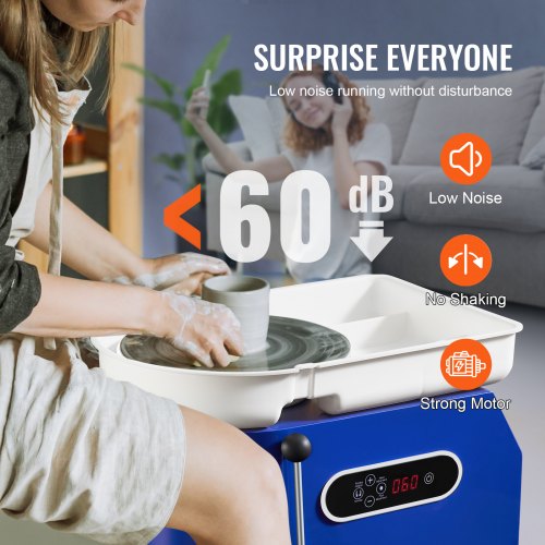 Pottery Wheel 450W For Adults and Beginners 11in Clay Wheel Machine