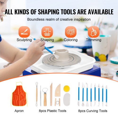 Mini Pottery Wheel for Kids or Beginners 2 Turntables 26in39in Ceramic
