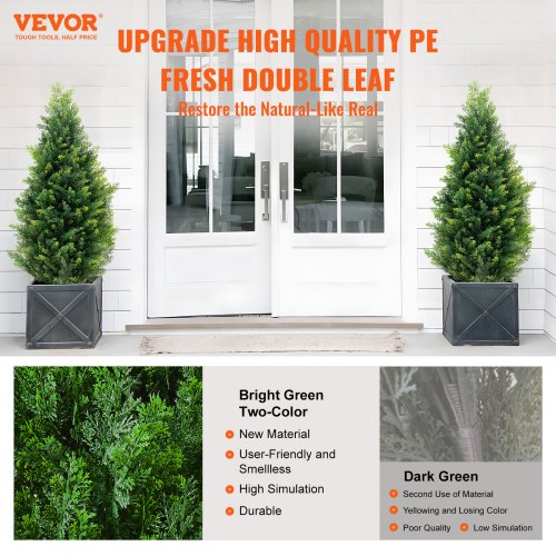 2 Pack 3 Artificial Cedar Topiary Tree Faux Plant UV Decor InOutdoor  2 PCS