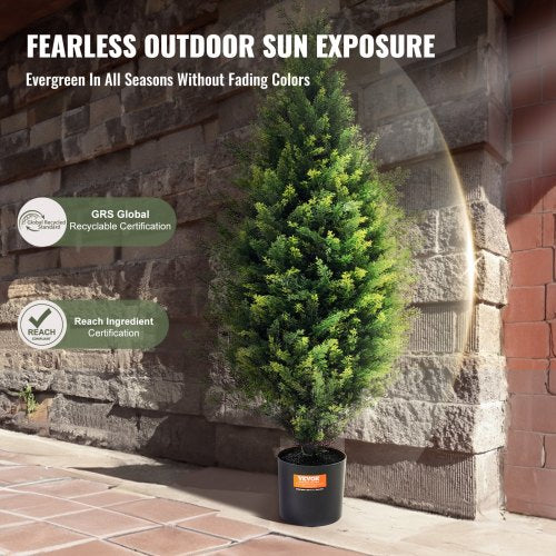 2 Pack 3 Artificial Cedar Topiary Tree Faux Plant UV Decor InOutdoor  2 PCS