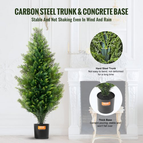 2 Pack 3 Artificial Cedar Topiary Tree Faux Plant UV Decor InOutdoor  2 PCS