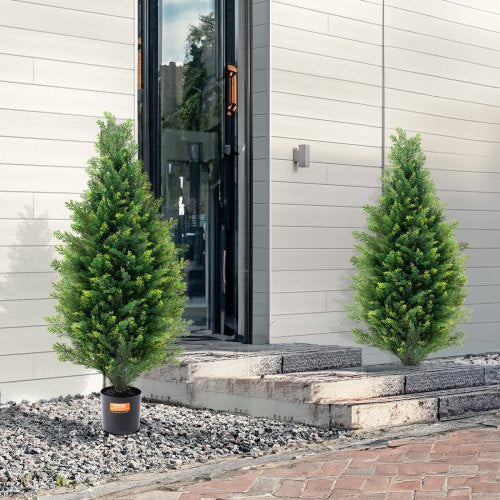 2 Pack 3 Artificial Cedar Topiary Tree Faux Plant UV Decor InOutdoor  2 PCS