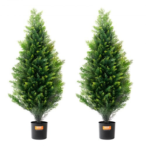 2 Pack 3 Artificial Cedar Topiary Tree Faux Plant UV Decor InOutdoor  2 PCS
