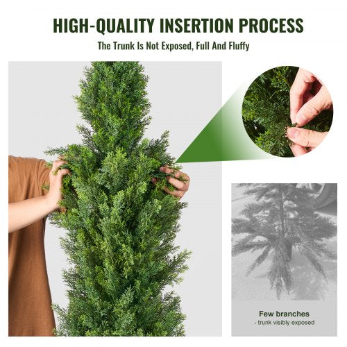 Artificial Cedar Topiary Tree 48 inch Tall 2 Pieces with Extra Leaves