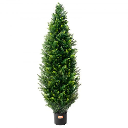 Artificial Cedar Topiary Tree 48 inch Tall 2 Pieces with Extra Leaves