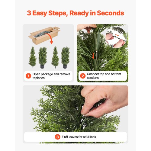 Artificial Topiary Cedar Trees 60 inch 2 Set Faux Pine Shrubs Plants Fake