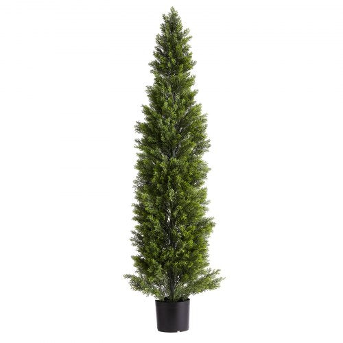 Artificial Topiary Cedar Trees 60 inch 2 Set Faux Pine Shrubs Plants Fake