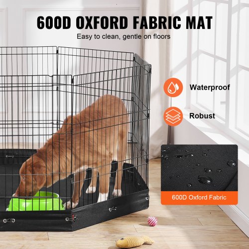 Dog Playpen 8 Pcs 30H x 24W Panels Foldable Metal Pet Exercise Pen Dog