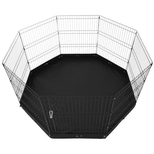 Dog Playpen 8 Pcs 30H x 24W Panels Foldable Metal Pet Exercise Pen Dog